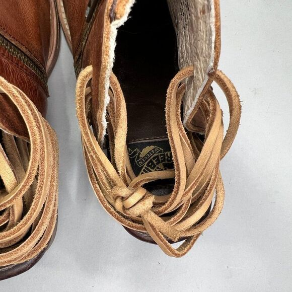 Free Bird JoJo Ankle Boots Women's Size 7 Brown‎ Leather Western Aztec Booties - Picture 10 of 11